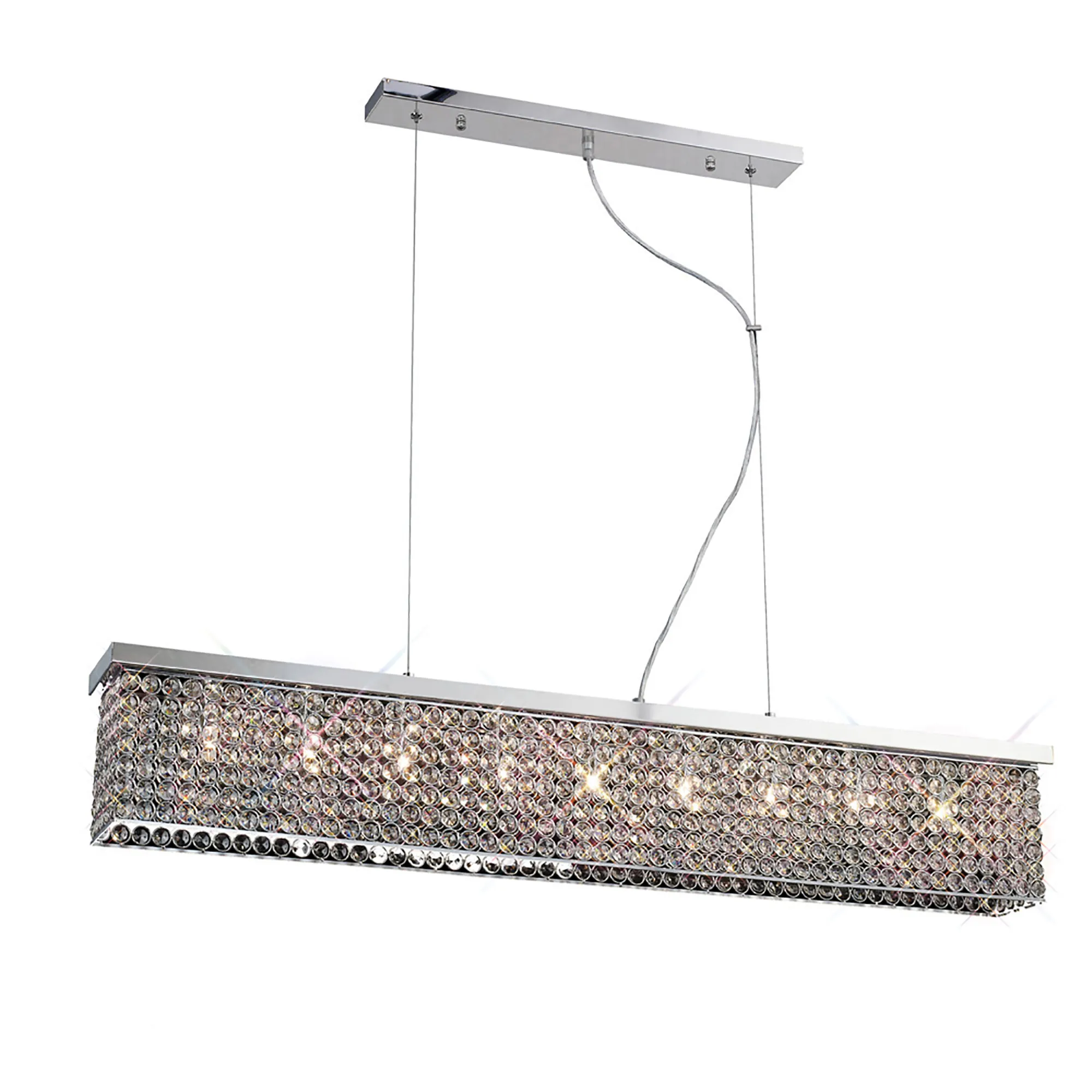 Piazza Crystal Ceiling Lights Diyas Linear Crystal Fittings